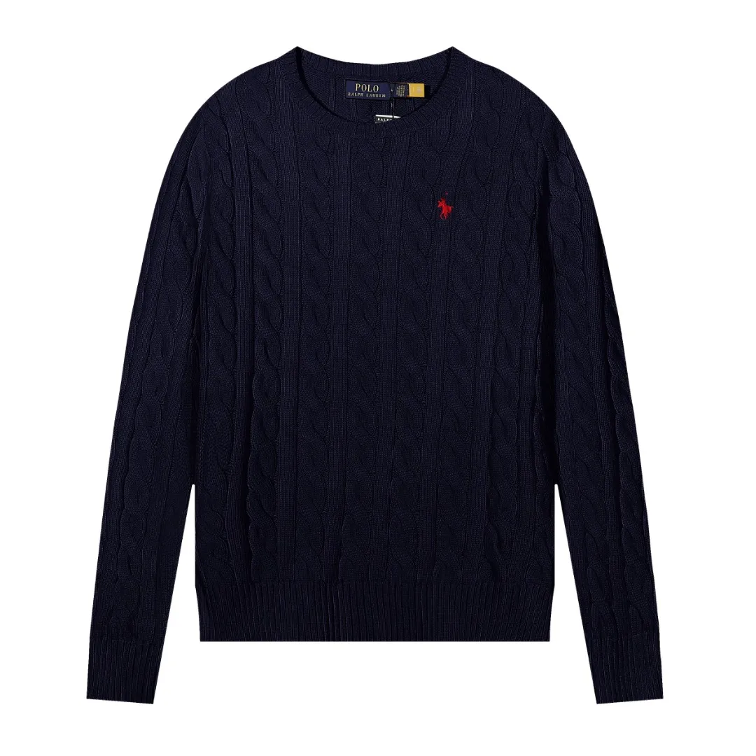 P230 The highest quality in the market, you can scan the code. Import and export version Lauren Ralph Lauren new round neck embroidered sweater (in stock👀) 100% pure cotton yarn wool shrunk to ensure no pilling and no deformation Size: XS S M L Color: black white navy gray yellow yellow khaki blue purple red pink